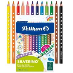 PELIKAN Silverino színesceruza vastag 12db