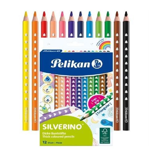 PELIKAN Silverino színesceruza vastag 12db