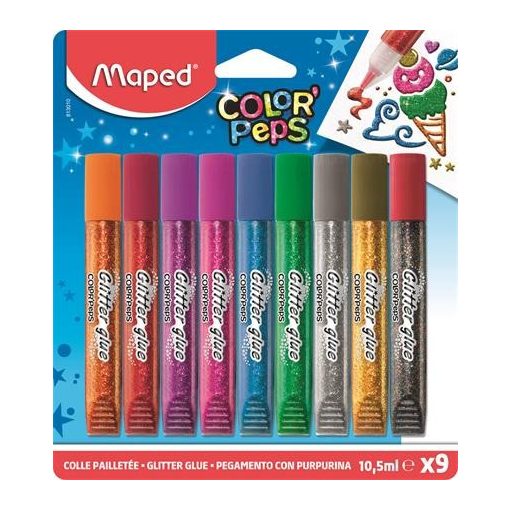MAPED csillámos ragasztó, glitter 9db
