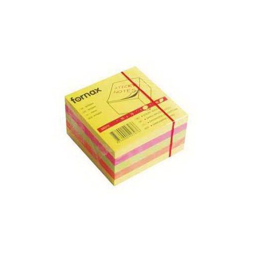 FORNAX öntapadós jegyzettömb 75x75mm 450lap vegyes szín, neon