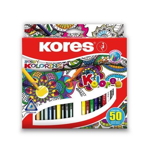 KORES színesceruza háromszögletű Triangular 50db