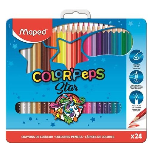 MAPED Color'Peps színesceruza 24db fémdobozban