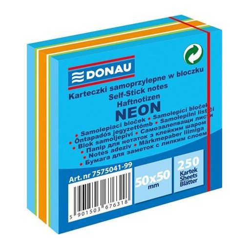 DONAU öntapadós kockatömb neon  50x50mm 250 lap