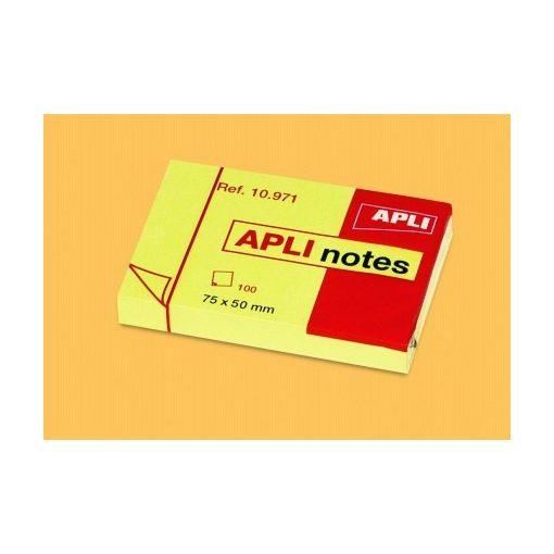 APLI öntapadós jegyzettömb sárga 50x75mm 100lap
