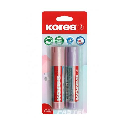 KORES ragasztó stift 20g pasztell 2db