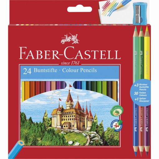 FABER-CASTELL hatszögletű színesceruza 24db+3db bicolor