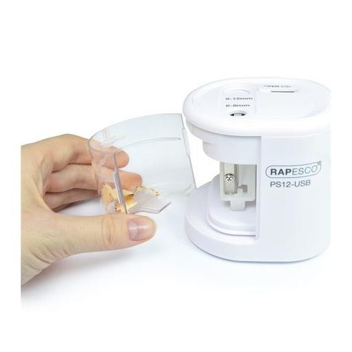 RAPESCO asztali hegyező, elemes, kétlyukú, USB töltővel, rózsaszín