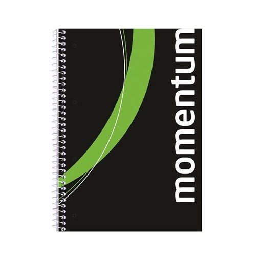 Spirálfüzet A/4-es 70 lapos sima, Momentum, lyukasztott lapokkal