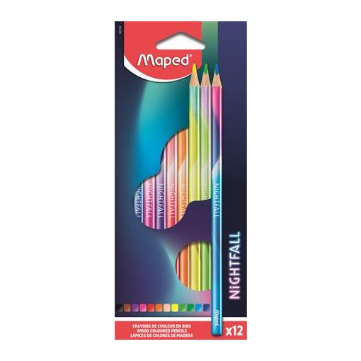 MAPED Színes ceruza készlet, 12db, Nightfall