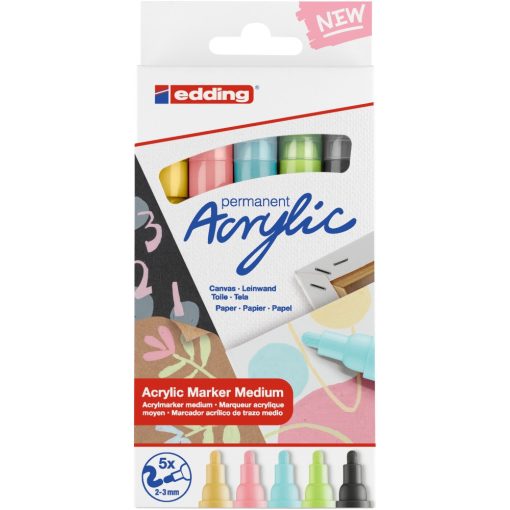 EDDING 5100/5 AKRIL MARKER M (2-3 MM) 5 PASTEL KLF. SZÍN ED5