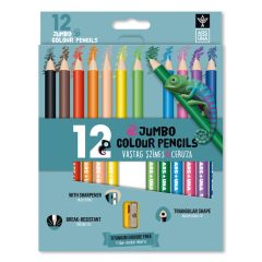   ARS UNA háromszögletű színesceruza 12db Jumbo, ajándék hegyezővel