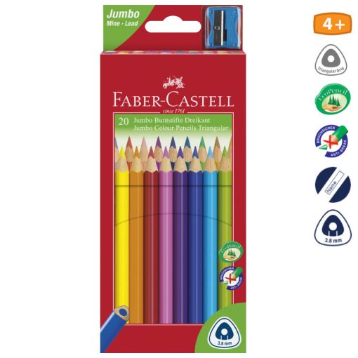 FABER-CASTELL JUMBO háromszögletű színesceruza 20db