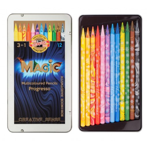 Színesceruza ICO KOH-I-NOOR Progresso Magic fém dobozban 12db