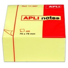 APLI öntapadós jegyzettömb 75x75mm 400lap sárga