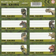 Derform füzetcímke 8db, Dinoszaurusz