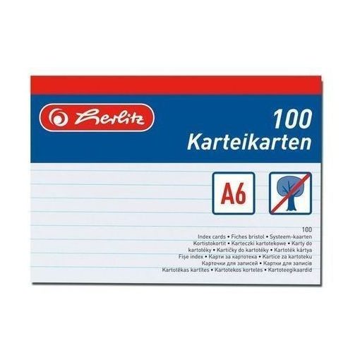 HERLITZ kartotéklap A/6 100 lap vonalas