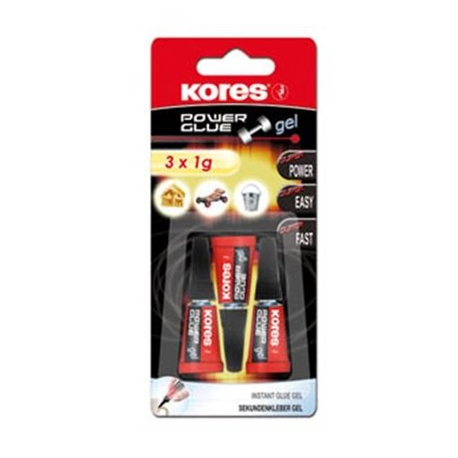 KORES Power glue pillanatragasztó gél 3x1g