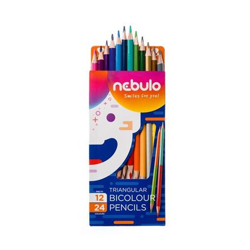 NEBULÓ színesceruza 12db háromszögletű, duo