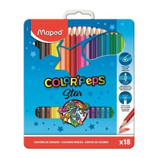 MAPED Color'Peps színesceruza 18db fémdobozban