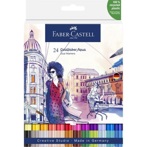 FABER-CASTELL goldfaber aquarell filctoll készlet 24db duo, kétvégű