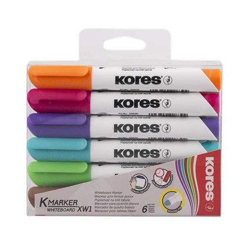 KORES tábla és flipchart marker, K-Marker 6db, 1-3 mm, kúpos